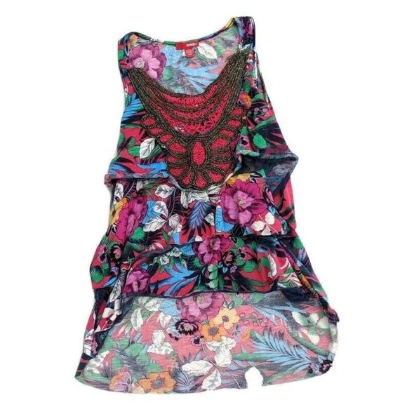 BONGO Junior  Small Tank Top Sleeveless Floral Small 38i - Picture 1 of 9